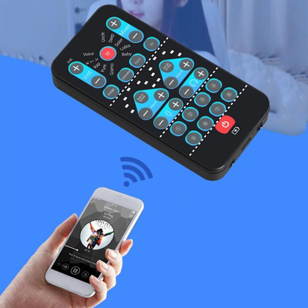 Håndholdt stemmeveksler ABS bærbar multifunktionel lydforklædning med 8 lydeffekter til telefontablet sort