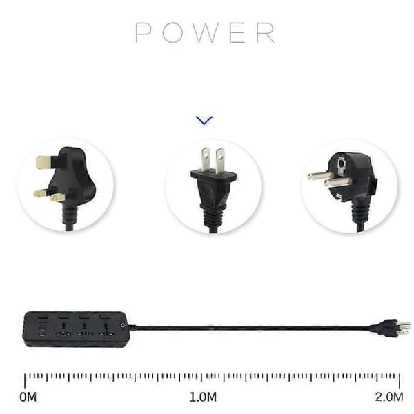 GETIT T14 Multifunktionel Stikdåse UK Stik (Sort)