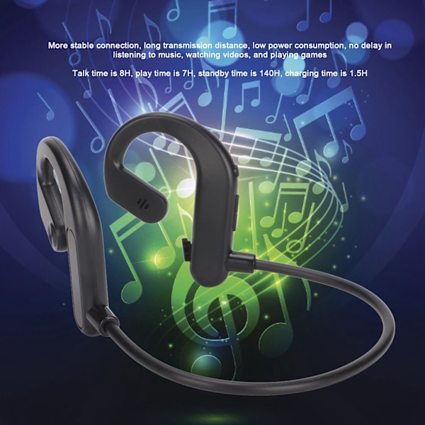 QLS7 Open Ear Bluetooth-hodetelefoner Trådløse Bone Conduction-hodetelefoner for Jogging Løping Fotturer Sykling