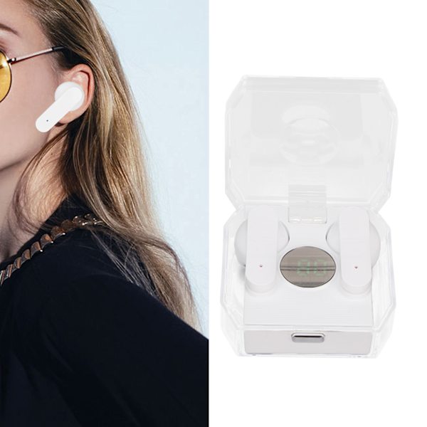 Sprog Oversætter Earbuds Bluetooth 5.3 144 Sprog Online Oversættelse Oversætter Earphones til Musik og Opkald Hvid