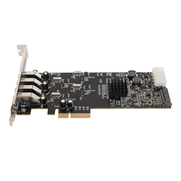 4 Port USB 3.0 PCIE-kort 4 Dedikerede 5 Gbps Kanaler Understøtter UASP SATA LP4 Power PCI Express Adapter-kort