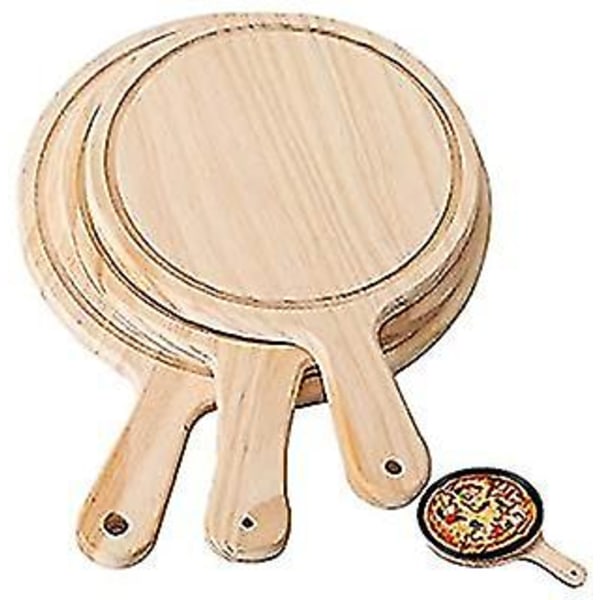 Pizza Tray Wooden Round Pizza Board Cutting Platter Kitchen Baki