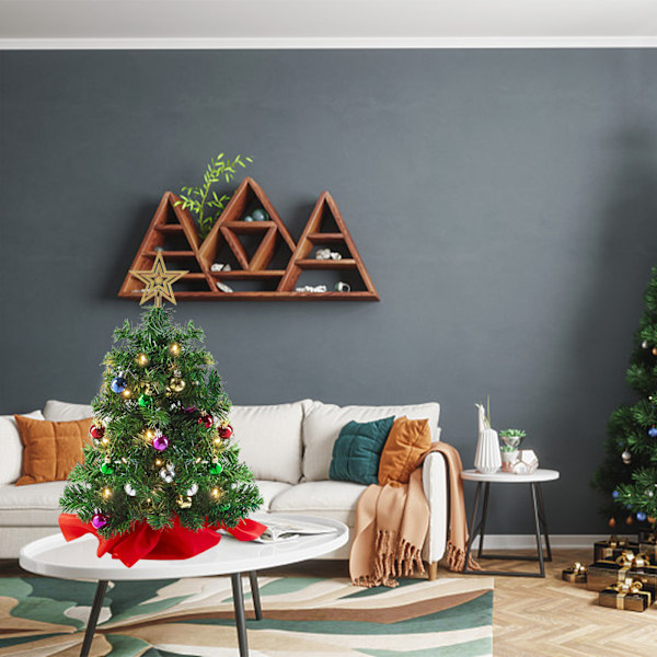 Mini Julgran, LED-belyst Julgran, Metallstativ Hjälper Trädet Att Stå Rakt