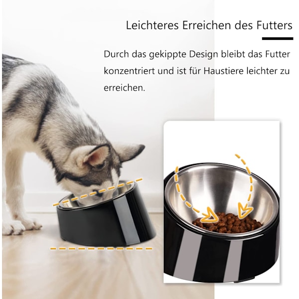 Upphöjd Hundskål, Förebygger Ryggradssjukdomar, Super Halkfritt Melaminstativ, Luktfria Material, Maskintvättbar, Rostfritt Stål