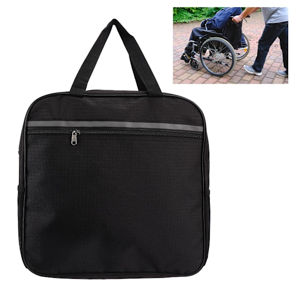 Wheelchair Storage Bag Multi Pocket Large Capacity Oxford Cloth Portable Wheelchair Walker Bag with Hook and Loop