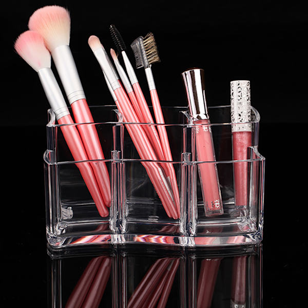 Akryl Makeup Penselholder Organizer Klar Smykke Opbevaringsboks Kosmetik Make Up Organizer