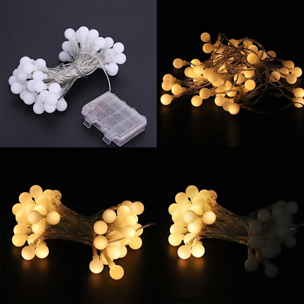 50 LED-valonauhaa, kahdeksan toimintoa, mattavalot, paristokotelo, kaukosäädin (lämmin valkoinen)