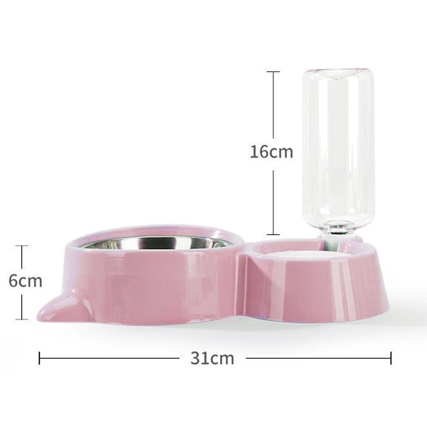 Upphöjda Hundskålar, Rosa PP-material Automatisk USB Vattendispenser, Gravitationsvattendispenser för Husdjursskål, Giftfri Fallbeständig Design