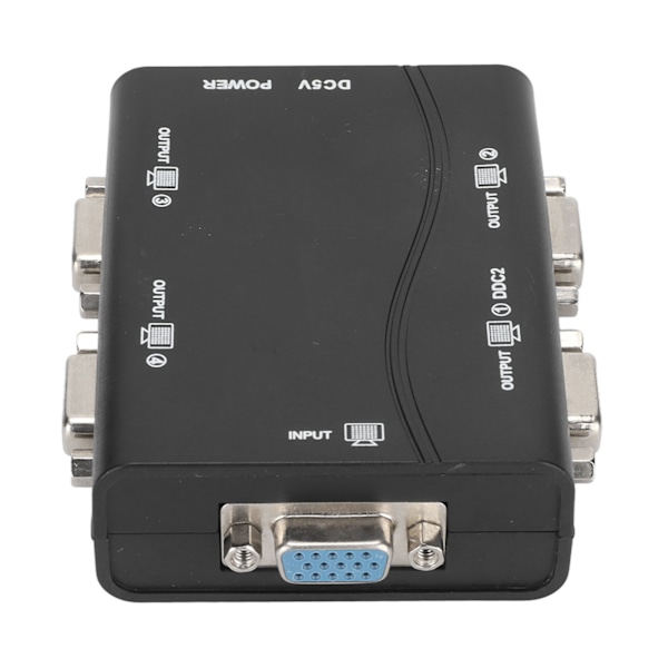 VGA-splitter 1 in 4 ut 250 MHz 1920x1440 USB-driven HD-videosplitter för bärbar dator, projektor, TV