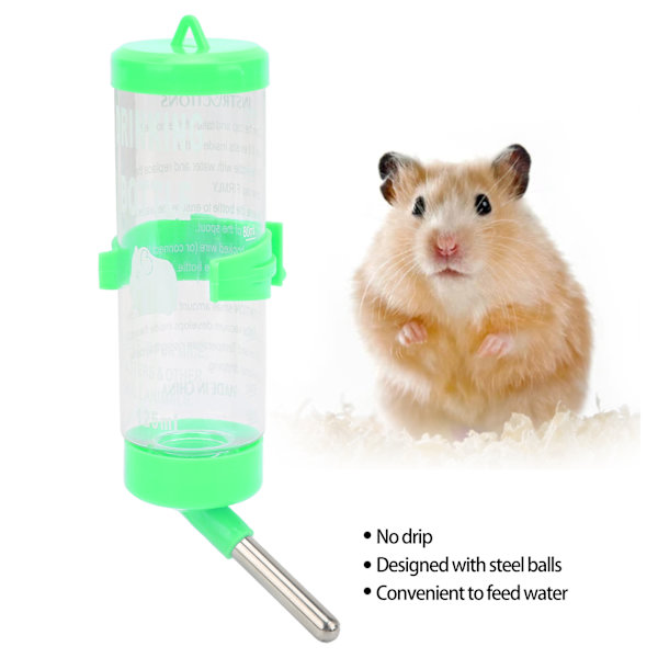 Automatisk hamster vattenflaska dispenser ingen dropp hamster dricksfontän för små djur grön 125 ml