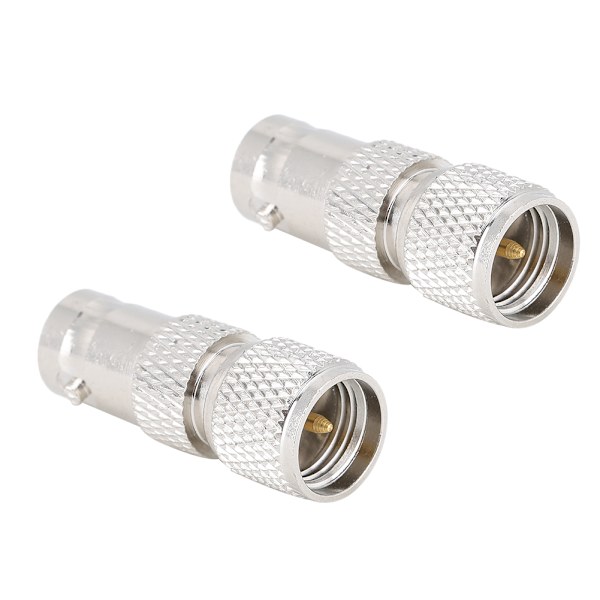 2 st koaxialadapter nickelpläterad mässingkontakt BNC hona till mini UHF RF-kontakt