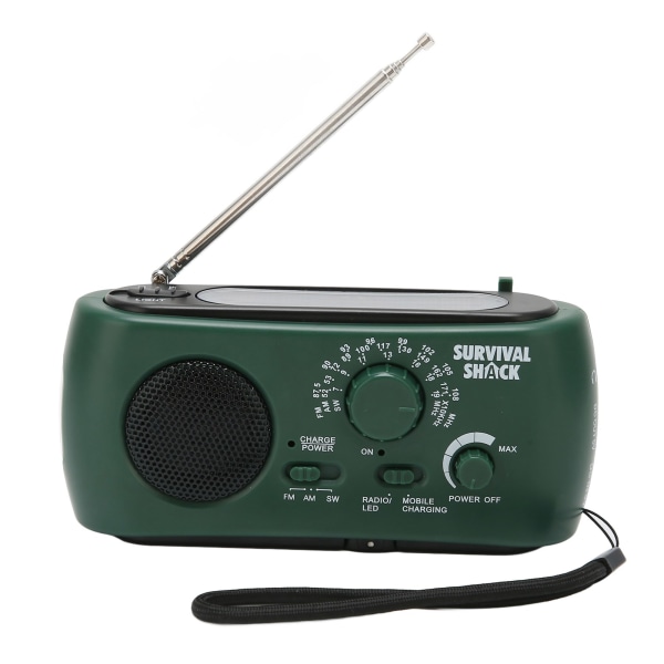 Handvevradio Portabel Praktisk LED-ficklampa Utomhus Multiband