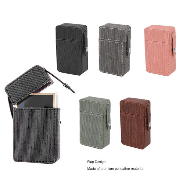Cigarettboxhållare PU-flikdesign Bärbar cigarettbox Skyddande fodral för resor Daglig ärta grön