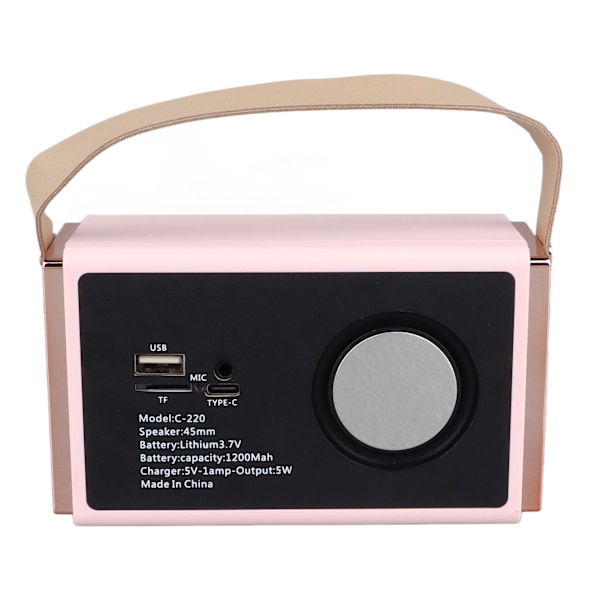 Retro Bluetooth-kaiutin Vintage Pieni kannettava Bluetooth-kaiutin Tukee korttia USB-muistitikkua ulkotiloihin Kotiin