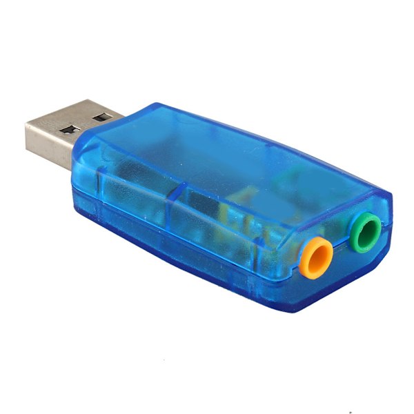 USB 2.0 Virtuell Ekstern Mikrofonhøyttaler 3D 5.1 Kanals Lyd PC Lydkort Adapter