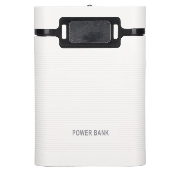 DIY Mobil 18650 Batteriladdare Powerbank 4 Batterier Kapacitetsbox Microingång 2 Vägs Laddning med LCD-display Vit