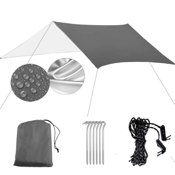 Tält presenning hängmatta regnskydd silverbelagd solskydd vattentät camping presenning multifunktionell picknickmatta för utomhuscamping strand