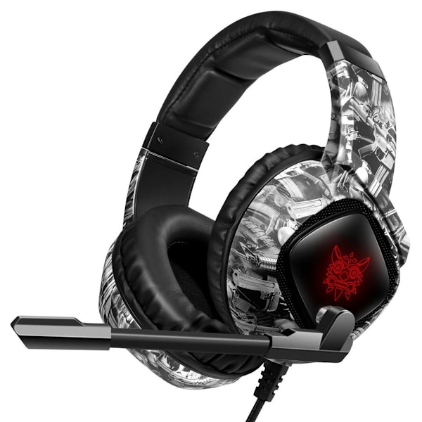 Professionellt Gamingheadset med Mikrofon, Coola RGB-ljuseffekter & Bekväm Over-Ear Design för PS4, PS5, Xbox, PC, Laptop, Universell