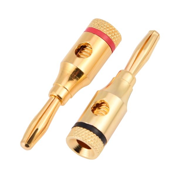 10 Pcs Gold Plated Speaker Banana Plug Wire Audio Connector Adapter