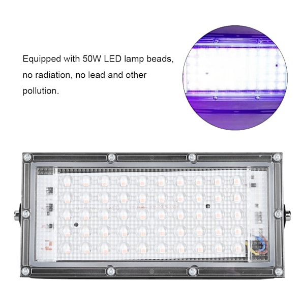 50W 220V Bærbar UV-lys LED-projektør til fjernelse af mider