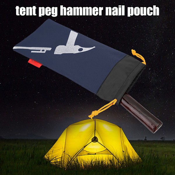 Telt Camping Teltplugg Hammer Spikerpose Svart Plugg Spiker Stake Oppbevaringspose (blå)