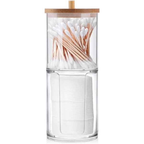 Bomuldsvatpind Dispenser, Transparent Bomuldsvatpind Holder, Bomuldsvatpind Æske, Bomulds Pad Dispenser til Makeup Badeværelse