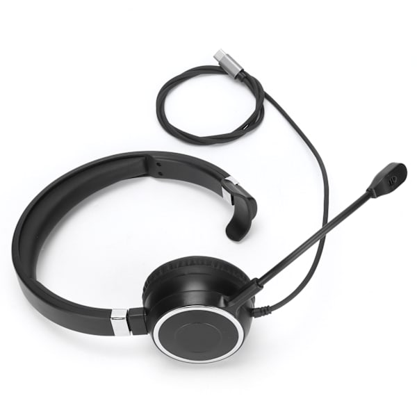 Typ-C enkel öron headset affärs headset med brusreducerande mikrofon och ljudkontroll