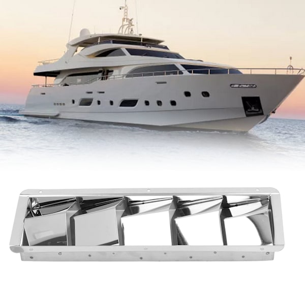 5 Slots Båd Louvered Vent Rektangel Anti-korrosion Anti-rust Båd Marine Rustfrit Stål Vent til Yachter