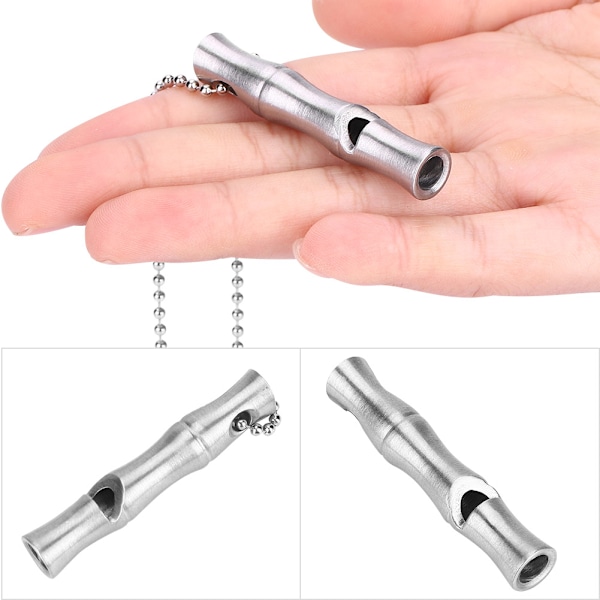 Hög upp till 120db Nöd-visselpipa, Portabel kropp för utomhusäventyr, Solid Titanlegering EDC Säkerhetsvisselpipa med kedja för handsfree-bärning