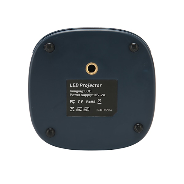 Mini Projektor 1080P 16 till 100 tum Projektion Fjärrkontroll Dubbla Högtalare Portabel Projektor för Familj Utomhus 100‑240V Blå EU-kontakt