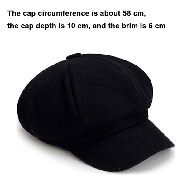 Hatte til kvinder Beret Caps Efterår Vinter Damer Ottekantet Hat C
