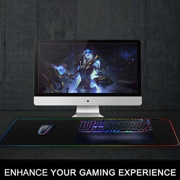Chroma RGB Gamingmusmatta, Optimerad för alla sensorer med mikrotexturerad tygyta, Halkfri bas för skrivbordsstabilitet, 8 dynamiska + 7 statiska färger