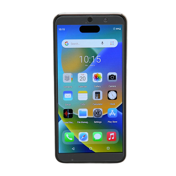 6,1-tums smarttelefon med tio kärnor, 2G, 4 GB, 64 GB, 8 MP, 16 MP, 7000 mAh för Android 11.0, mobil för dagligt bruk, 100–240 V, vit