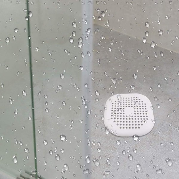 2-pack Effektivt Hårfångare Avloppsskydd, Lättinstallerad Silikonpropp Med Avtagbara Sugkoppar, Grå, 14x14mm