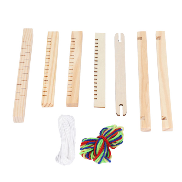 Børnevævning Loom Nem betjening Hånd-øje-koordination Holdbart trævæv Loom Kit til børn Begyndere
