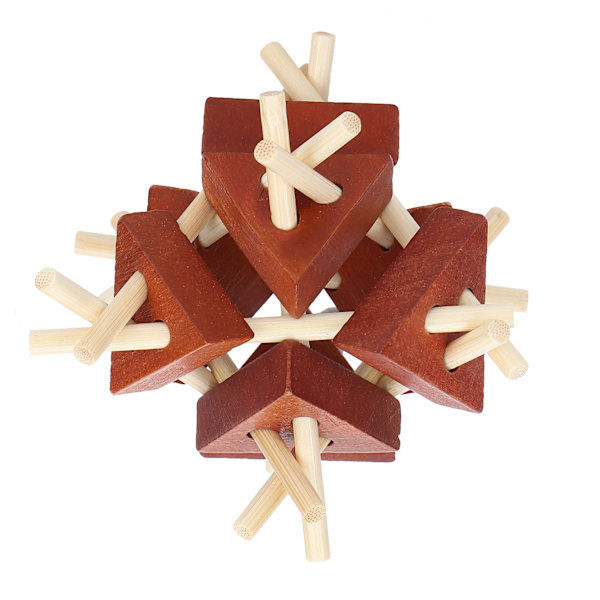 Træ Interlocking Hjernetrimleke Puslespill Jigsaw Lås Intelligent Opplåsingsleke