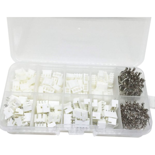 250 st Lot 50 Set Box Tåliga Nylon Jst Kontakt Kit Ledande Ren Koppar För Display Och LED-belysning