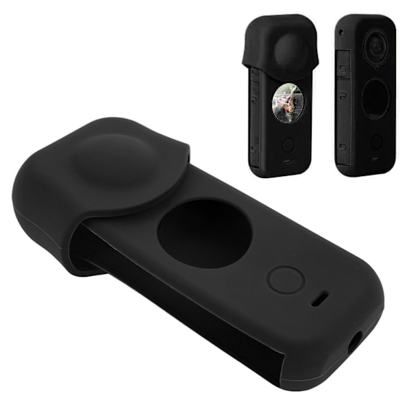 Insta360 One X2 -urheilukameran suojakotelo, pölytiivis silikoninen ammattimainen toimintakameran runko, jossa kaksoisvakuutusMusta