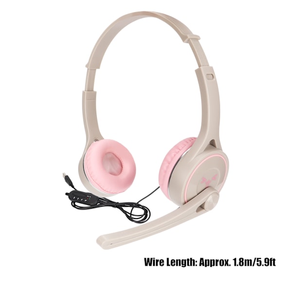 Barnhörlurar Stereo Vikbara Andningsbara On Ear USB Kabelanslutna Barnheadset för Flygresor
