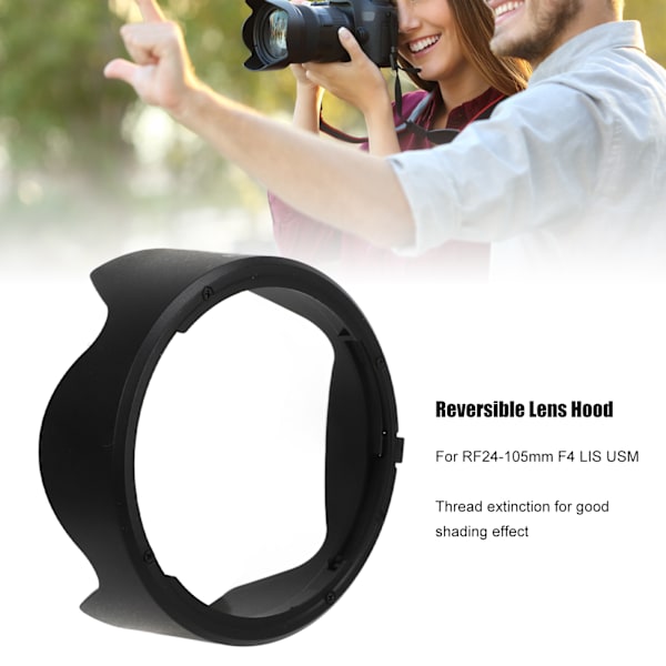 Reversibel objektivhuv ABS Antireflexobjektivhuv Protector för RF24‑105mm F4 L IS USM Svart