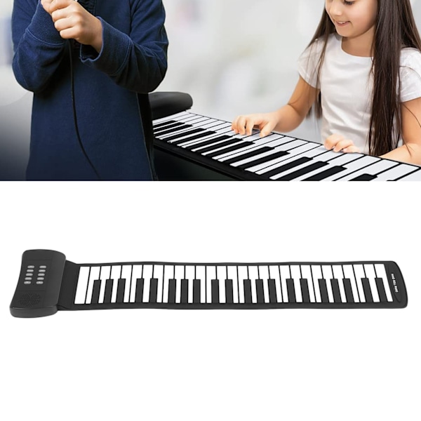 Rull opp piano 49 tangenter 4D surroundlyd USB batteridrevet bærbar keyboard piano for barn nybegynner PM49