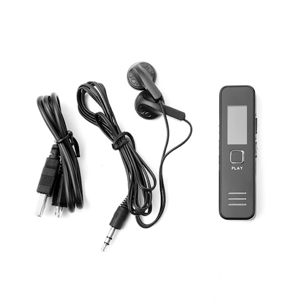 Digital röstinspelare, kristallklar ljudkvalitet 3072Kbps HD dubbla mikrofoner, röstaktiverad inspelare för föreläsningar möten, MP3-spelare funktion,