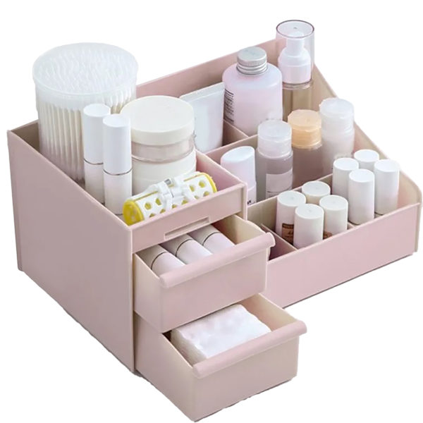 Kosmetisk opbevaringsboks Multifunktionel bordplade Makeup Organizer med skuffer til skolekontor Kunstforsyninger
