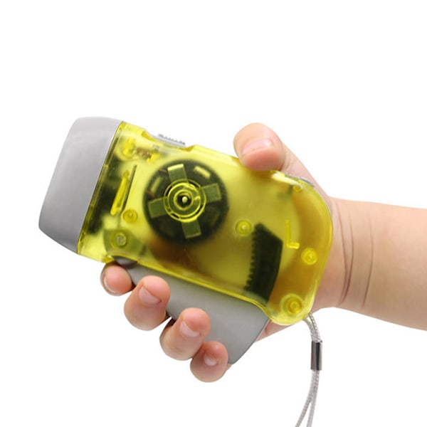 Ljusstark LED Överlevnadsverktyg, Kompakt Portabel Design, Dynamo Ficklampa för Nödsituationer, Batterifri Klämfunktion, Manuell Generatorficklampa för Camping