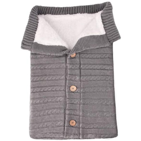 Multifunktionell Baby Filt, Högkvalitativ Stickad Ull för Oöverträffad Mjukhet, Tjock Stickad Ull Håller Bebisen Bekväm, Fodrad med Polar Fleece