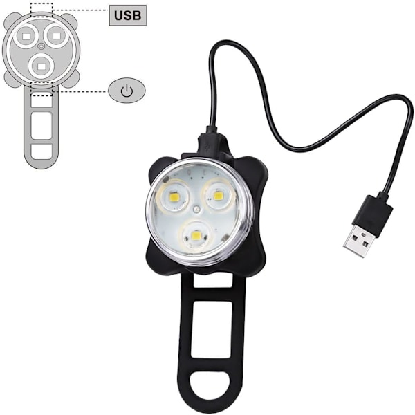 Avancerad Design Super Stark LED Cykelbelysning Set, Fyra Ljuslägen Snabb Blinkande Vattentätt Silikonfäste, Mångsidig Användning För Cykling Vandring Camping,