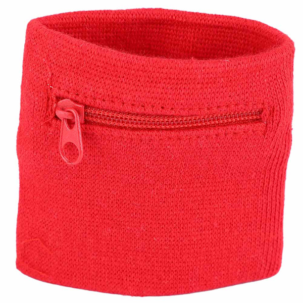 Unisex-rannekoru kolikoiden, avainten säilytykseen, vetoketjullinen tasku, urheilurannekello, kuntosali, juoksu (punainen)