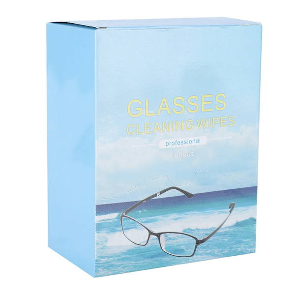 100 st Glas Resin Lins Rengöring Våtservetter Rengöring Desinfektion Antibakteriell