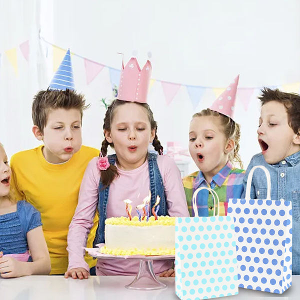 12 stk. Polka dot gaveæske Små festgaveposer til fødselsdag, fest, godbid