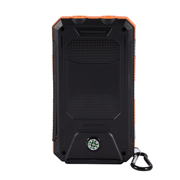 10000mAh Utomhus Snabbladdning Sol Mobil Power Bank Case DIY Kit med Kompass Svart   Orange